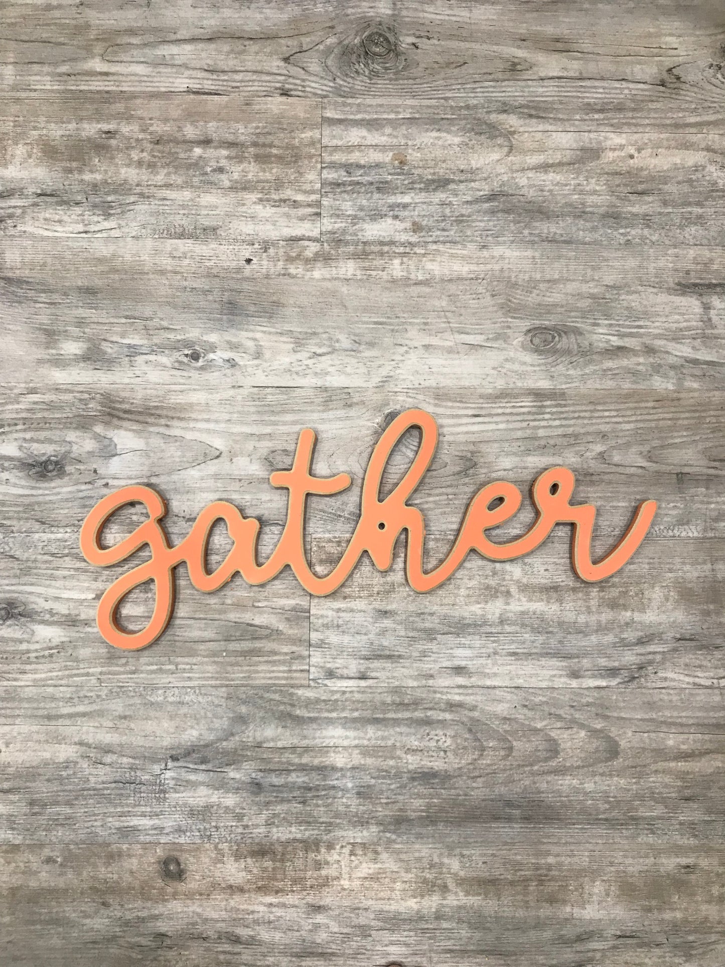 Welcoming 'Gather' Script Wall Sign – 23x9" Holiday and Everyday Home Decor