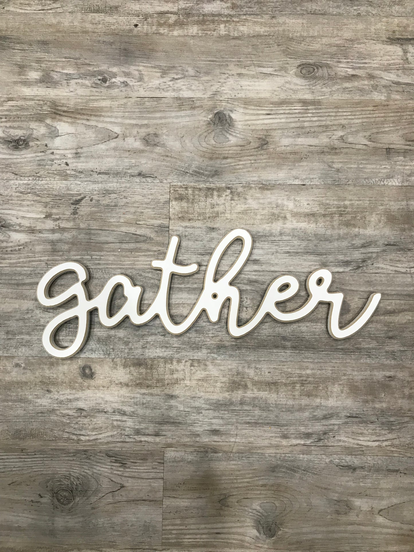 Welcoming 'Gather' Script Wall Sign – 23x9" Holiday and Everyday Home Decor